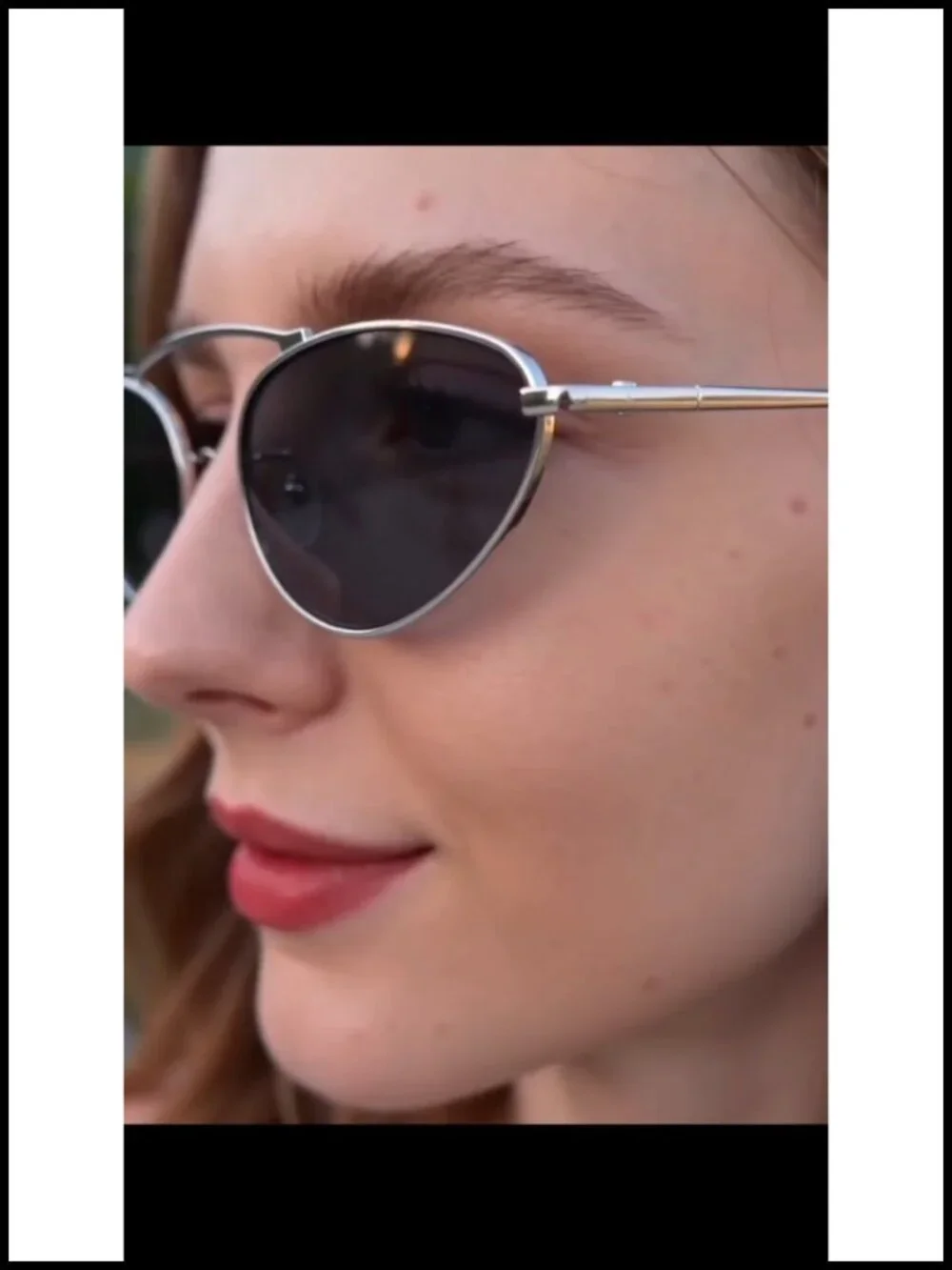 Vintage Small Oval Cat Eye Sunglasses with UV400 Protection Metal Frame